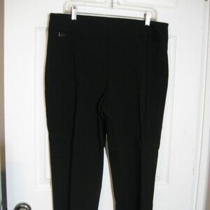 Bella Rose Women's Plus XL Dress Pants Black Pull On Stretch Ladies Flat Front